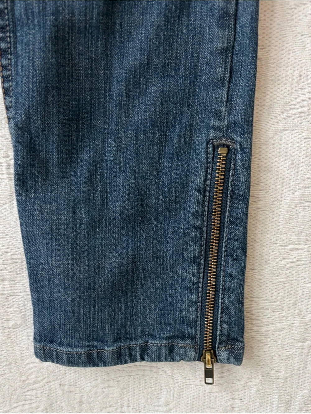 Free People Dark Blue Skinny Jeans with Ankle Zippers